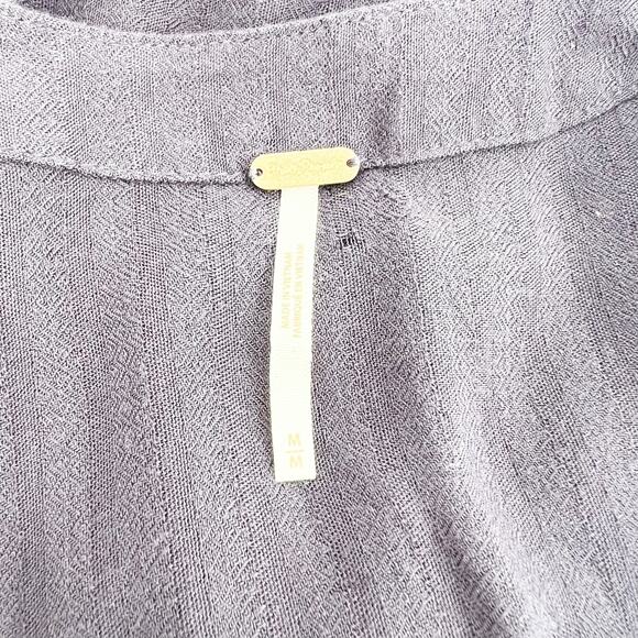 Free People Purple Belted Button Down Tunic M - Picture 4 of 5